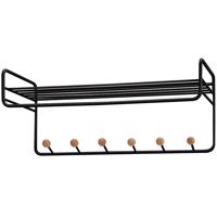 Akasztó fal Polccal és kampókkal Gc7230 Fekete/Természetes