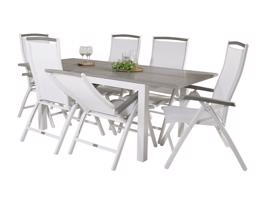 Asztal és szék garnitúra Dallas 2260 (Fehér + Szürke)