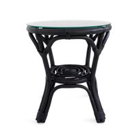 Asztal Quincy fekete természetes rattan