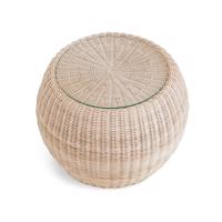 Asztal Quincy kerek természetes rattanból