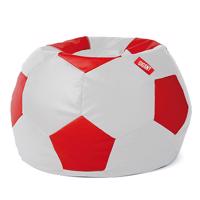 Babzsák labda öko-bőr fehér-piros