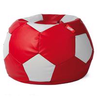 Babzsák labda öko-bőr piros-fehér