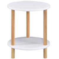 Dohányzóasztal Gc7405 35x35x43 Fehér/Természetes