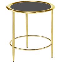 Dohányzóasztal Gc7465 48x48x53 Sárgaréz/Fekete üveg