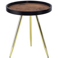 Dohányzóasztal Gc7549 43x43x48 Sárgaréz/Fekete/Antik