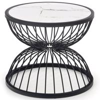 Dohányzóasztal Kim fehér márvány/fekete 50