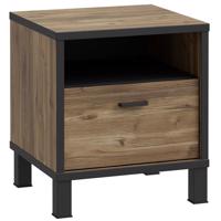 Éjjeliszekrény Haruki HYTK011 alpesi lucfenyő/fekete 042025