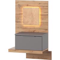 Éjjeliszekrény L 68 Livomo tölgy wotan/bazalt szürke