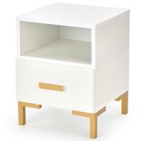 Éjjeliszekrény Silvia fehér/arany