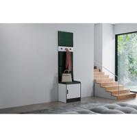 Előszobafal bútor Roj 10 fehér + Kronos 19 zöld