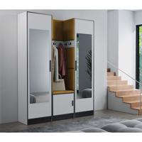 Előszobafal bútor Roj 12 fehér + Kronos 01 méz