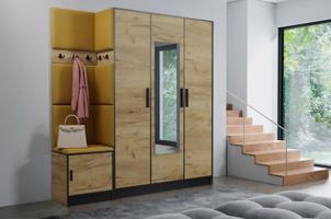 Előszobafal bútor Roj 14 craft + Kronos 01 méz