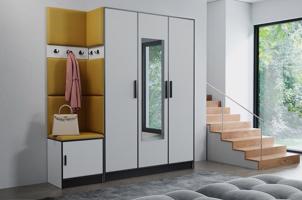 Előszobafal bútor Roj 14 fehér + Kronos 01 méz