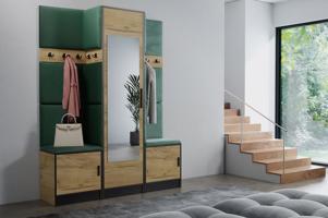 Előszobafal bútor Roj 16 craft + Kronos 19 zielony