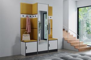 Előszobafal bútor Roj 16 fehér + Kronos 01 méz