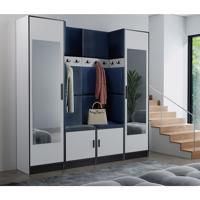 Előszobafal bútor Roj 18 fehér + Kronos 09 Kék