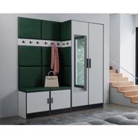 Előszobafal bútor Roj 21 fehér + Kronos 19 zöld