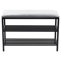 Fém cipős szekrény üléssel Loft 51x75x30 fekete