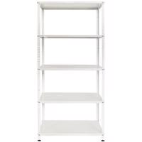 Fém tároló állványok fehér 170x75x30 cm – 5 polccal/40 kg