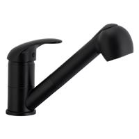 Forgatható mosogató keverő kihúzható szórófejjel Indira Black