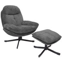 Fotel Karmen lábtartóval sötétszürke