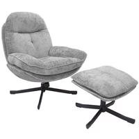 Fotel Karmen lábtartóval világosszürke