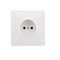 GP-1LZP Egyszeres földelt aljzat redőnnyel az áramutakhoz fehér