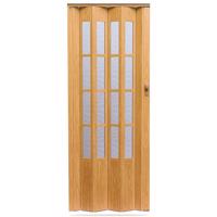 Harmonika ajtó Crystalline glass tölgy