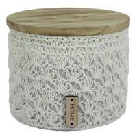 Horgolt kerek kosár átm.26,5cm h22cm