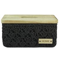 Horgolt téglalap alakú kosár s.26x16 h13.5cm