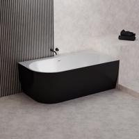 Kád Lisa 159x84 balos fehér/fekete matt + szifon + rozetta