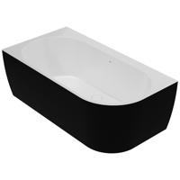 Kád Lisa 159x84 jobbos fehér/fekete matt + szifon + rozetta