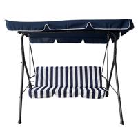 Kerti hinta kék és fehér csíkokkal