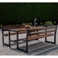 Kerti szett Picknick Grande háttámlával diófa