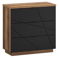 Komód 3s Orient G Tölgy Delano/Fekete