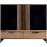 Komód Aris As04 Tölgy/Fekete