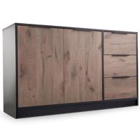 Komód Duarte 2D3S fekete/tölgy viking