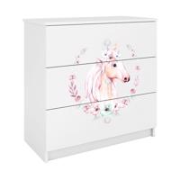 Komód gyermek számára Babydreams fehér – ló
