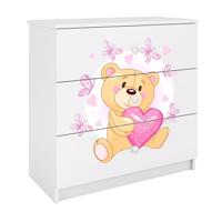 Komód gyermek számára Babydreams fehér – Medve Pillangó