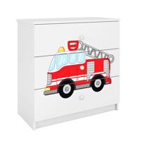 Komód gyermek számára Babydreams fehér – Tűzoltóosztag
