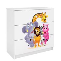 Komód gyermek számára Babydreams fehér – Zoo