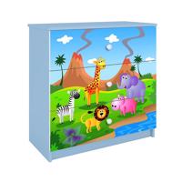 Komód gyermek számára Babydreams Kék– Safari
