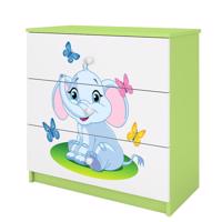 Komód gyermek számára Babydreams Zöld – Elefánt