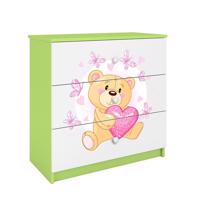 Komód gyermek számára Babydreams Zöld – Medve Pillangó