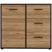 Komód Mokkaro 1D3S fekete/tölgy catania 042025