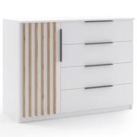 Komód Sorento 120x89x48 fehér/Lamel Karany kraft