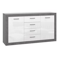 Komód  Trebbia  2d4s Konkrét /fehér fényes 042025