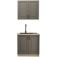 Konyhabútor Stilo Dustgrey/Fehér 80cm Munkalap nélkül