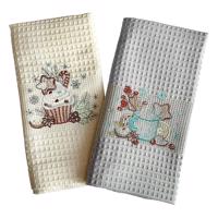 Konyharuha készlet 2 db, 50x70 cm, krém/szürke