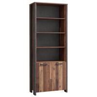 Könyvszekrény Symmach 3P2D Old-Wood Vinteage/Konkrét 042025